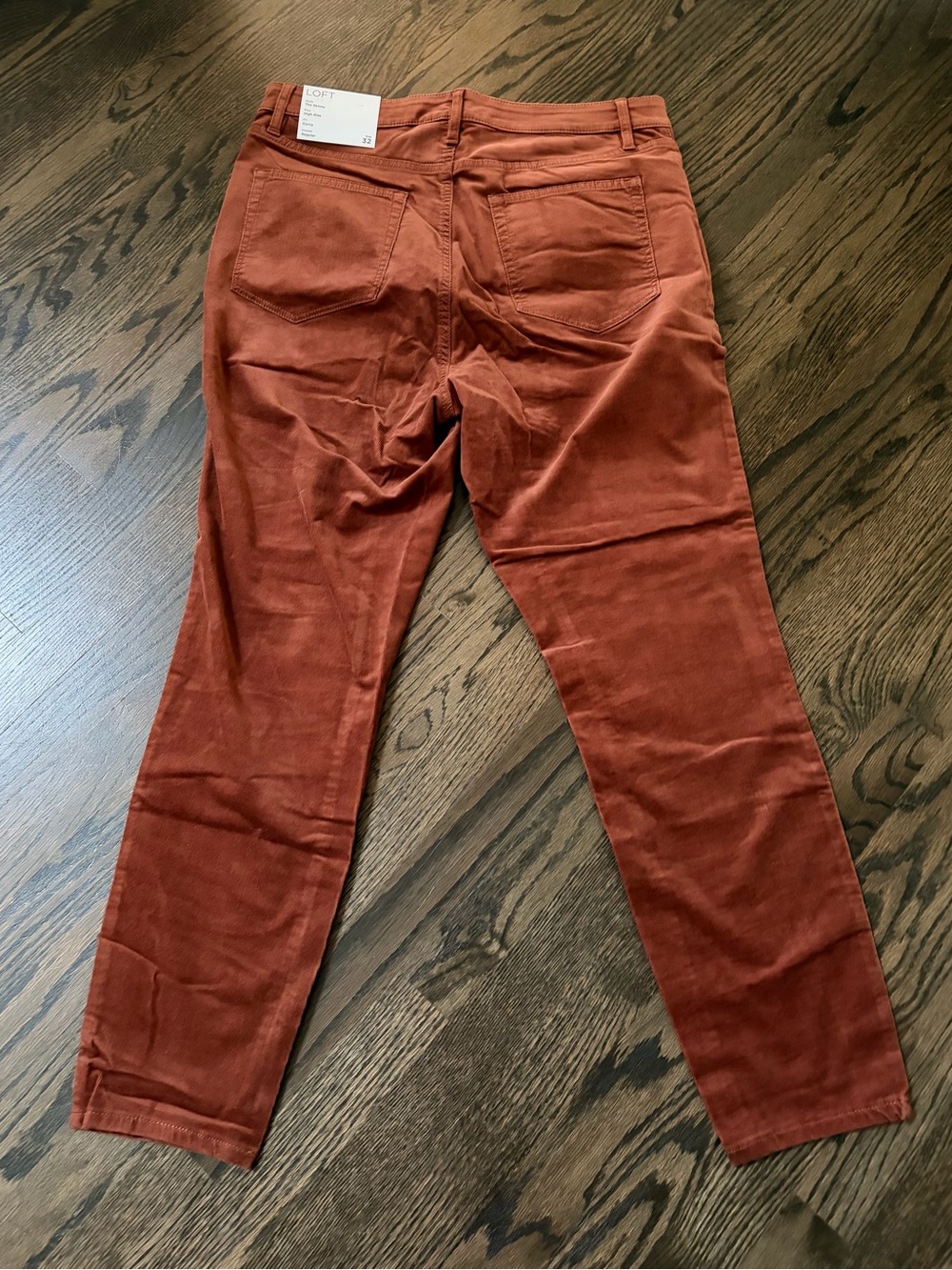 LOFT Women's High Rise Curvy Skinny Corduroy Jeans Sz 14 Burnt Sienna/Rust color - Picture 7 of 8